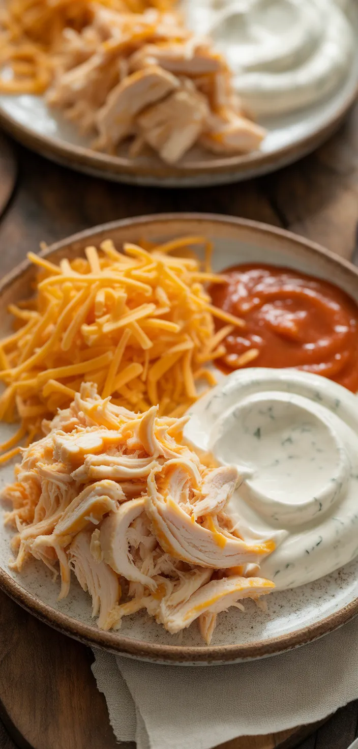 Ingredients photo for Buffalo Chicken Dip Recipe (Oven)