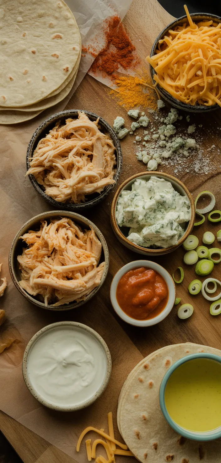Ingredients photo for Buffalo Chicken Taquitos For The Win! Recipe