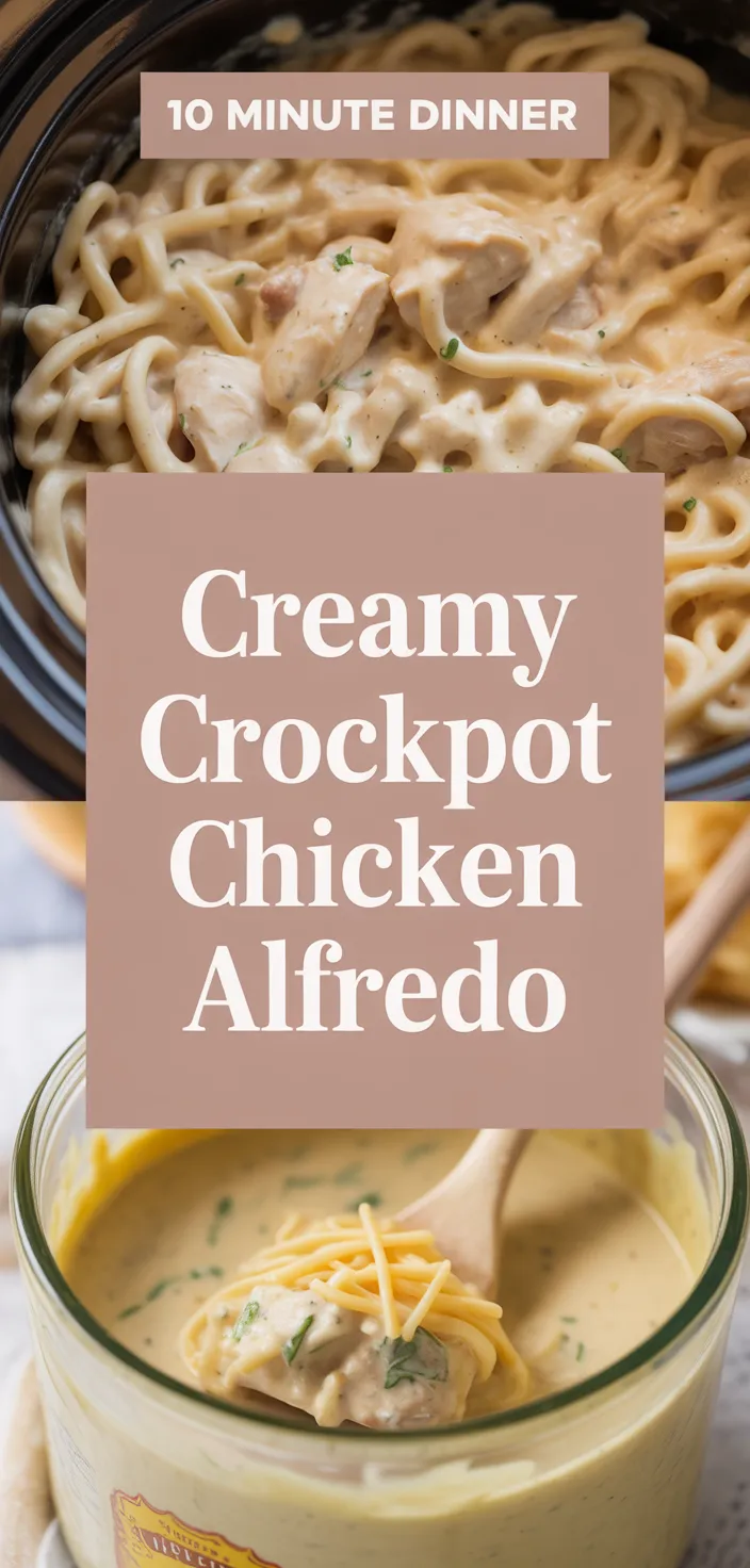 A photo of Creamy And Cheesy Crock Pot Chicken Alfredo With Jar Sauce Recipe