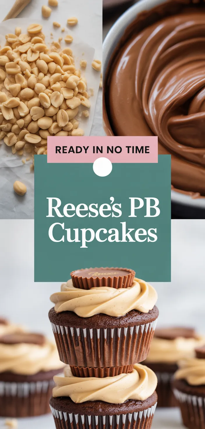 A photo of Reese's Chocolate Peanut Butter Cup Cupcakes Recipe